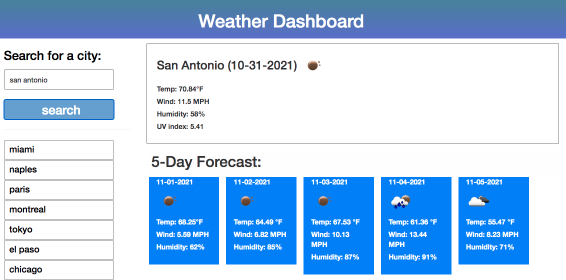 Weather Dashboard 